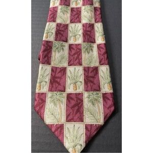 Tropicalo Tango Silk Neck Tie Burgandy Green 3.75" x 62"